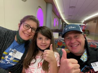 Selfie of girl and her parents